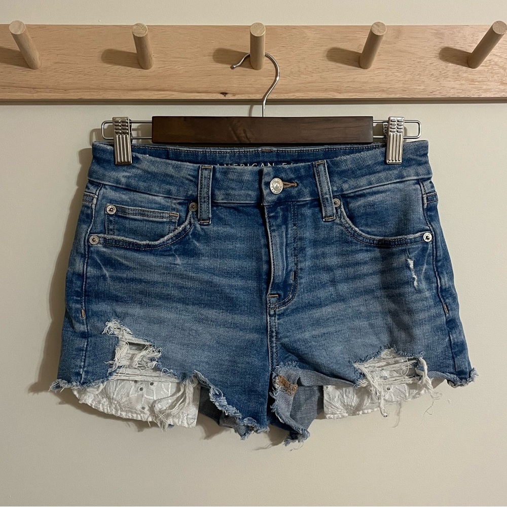 American Eagle Low Rise Short Denim Shorts